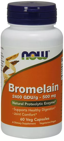 Now® Foods NOW Bromelaina, 500 mg, 60 kapsułek roślinnych