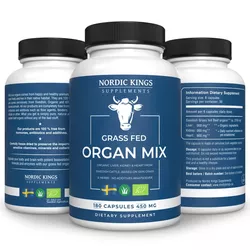 Nordic Kings - Mieszanka organów wołowych w jakości BIO Grass-fed, 180 kapsułek