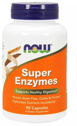 Now® Foods NOW Super Enzymes, złożone enzymy trawienne, 90 kapsułek