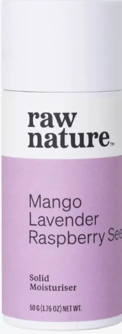 Raw Nature Solid Moisturizer, stały krem ​​nawilżający, mango, lawenda, pestki malin, 50 g
