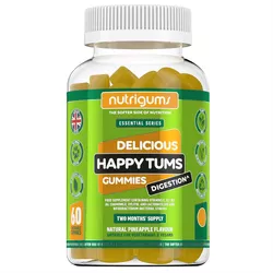 Nutrigums Happy Tums Trawienie, środek wspomagający trawienie, 60 żelków