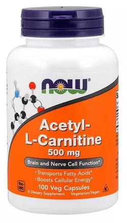 Now® Foods NOW Acetylo-L-karnityna 500 mg, 100 kapsułek roślinnych