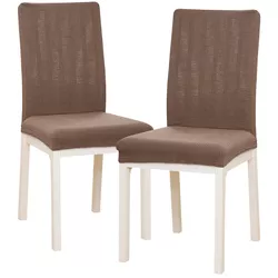 4Home Elastyczny pokrowiec na krzesło Magic clean brązowy, 45 - 50 cm, zestaw 2 szt.