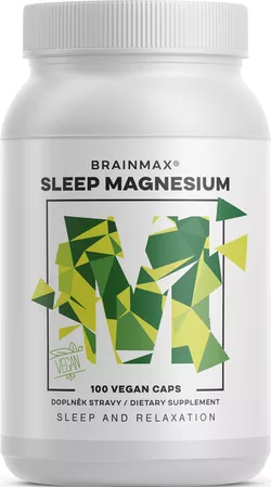 BrainMax Sleep Magnesium, 320 mg, 100 kapsułek (magnez, GABA, L-teanina, witamina B6, sok z wiśni)