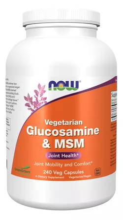 Now® Foods NOW Glucosamine & MSM Vegetarian (wegetariańska glukozamina i MSM), 240 kapsułek roślinnych