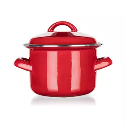 Banquet Garnek emaliowany z pokrywką Milton red, 12 cm, 0,78 l