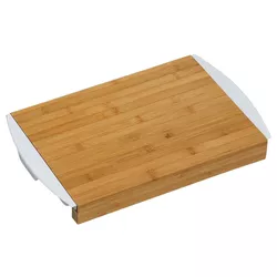 Kesper 58351 Bambusowa deska do krojenia z miskami, biały, 41 x 25,5 x 4 cm