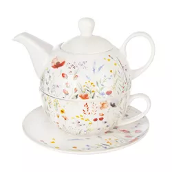 Orion Porcelanowy zestaw do herbaty Poppy, 3 szt.