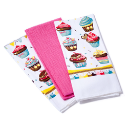 U.T.C. Ręcznik kuchenny Torciki, 38 x 64 cm, zestaw 3 szt.