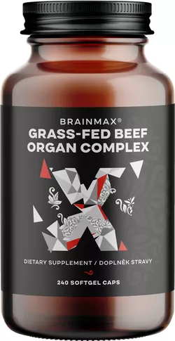 BrainMax Grass-Fed Beef Organ complex, narządy wołowe, 240 kapsułek