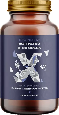 BrainMax Activated B-Complex, Aktywowana Witamina B Complex, 90 kapsułek roślinnych