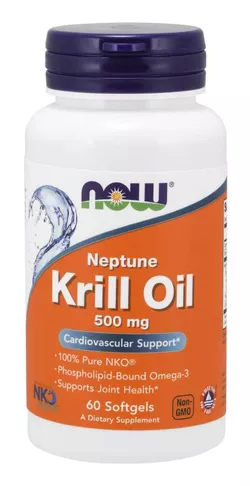 Now® Foods NOW Olej z Kryla Neptune, 500 mg, 60 kapsułek żelowych
