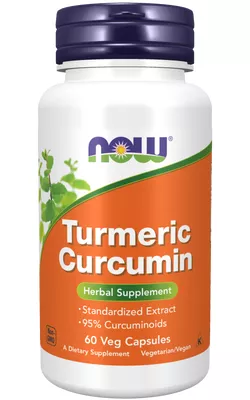 Now® Foods NOW Turmeric Curcumin, standaryzowany ekstrakt kurkuminy, 60 kapsułek roślinnych
