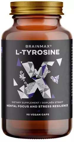 BrainMax L-Tyrosine, L-tyrosin, 750 mg, 90 Kapsułek Roślinnych