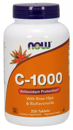Now® Foods NOW Witamina C-1000 z bioflawonoidami i dziką różą, 250 tabletek
