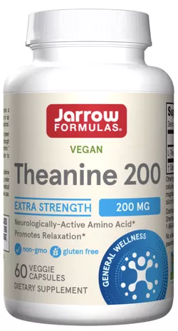 Jarrow Formulas Teanina 200 mg, Teanina, 60 kapsułek roślinnych