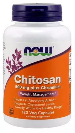 Now® Foods NOW Chitosan, 500 mg Plus chrom, 120 kapsułek wegetariańskich