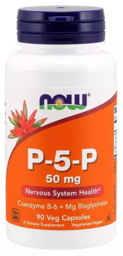 Now® Foods NOW Witamina B6 P-5-P, 50mg, (witamina B6 w formie aktywnej), 90 kapsułek