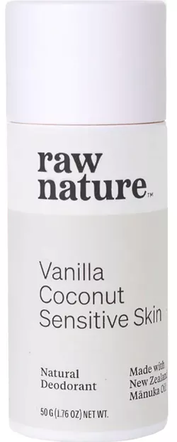 Raw Nature Naturalny dezodorant, naturalny dezodorant, wanilia, kokos, do skóry wrażliwej, 50 g