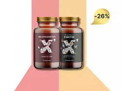 BrainMax Astaksantyna (Astaksantyna) BIO, 8 mg, 60 kapsułek roślinnych + BrainMax Fisetin 100 mg
