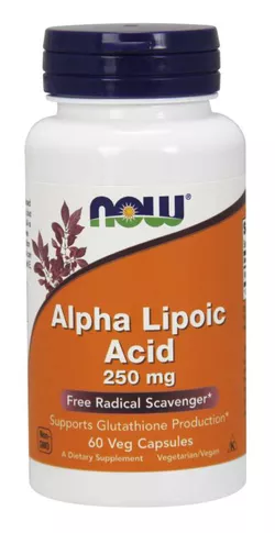 Now® Foods NOW Kwas alfa liponowy, 250 mg, 60 kapsułek ziołowych