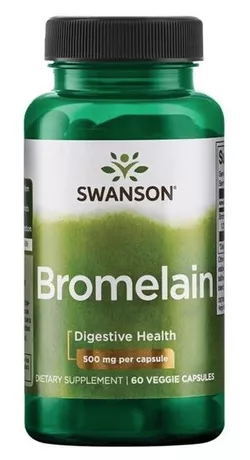 Bromelaina Swanson (Bromelina), 500 mg, 60 kapsułek ziołowych