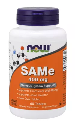 Now® Foods NOW SAMe (S-adenozylometionina), 400 mg, 60 tabletek