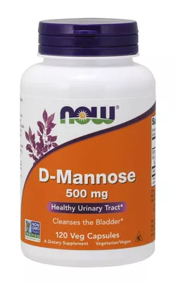 Now® Foods NOW D-Mannoza, 500 mg, 120 kapsułek roślinnych