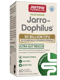 Jarrow Formulas Jarro-Dophilus Ultra Gut Rescue, Probiotyki, 50 miliardów, 10 szczepów, 60 kapsułek wegetariańskich