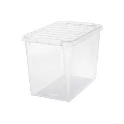 Pudełko SmartStore Classic z białymi klipsami, 61 l
