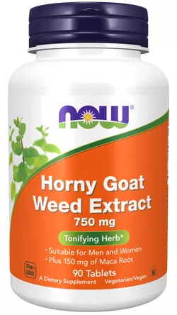 Now® Foods NOW Horny Goat, Ekstrakt ze szkorzycy, 750 mg, 90 tabletek