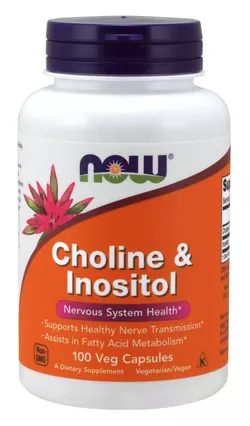 Now® Foods NOW Cholina i Inozytol, 500 mg, 100 kapsułek
