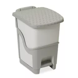 Rattanowy kosz na śmieci plastik, 18 l, szary