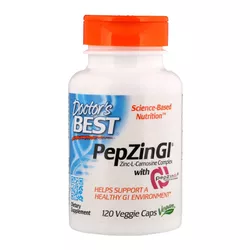 Doctor's Best PepZin GI, kompleks Zinc-L-Carnosine, Zinc-L-Carnosine, 120 kapsułek ziołowych