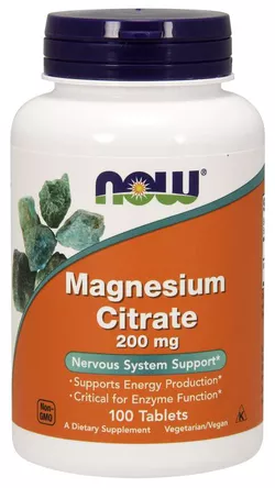 Now® Foods NOW Cytrynian magnezu, 200 mg, 100 tabletek