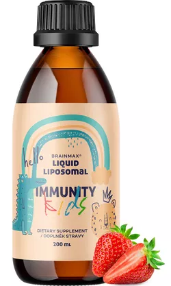 BrainMax Liposomalny kompleks witamin dla dzieci, wsparcie odporności, truskawka, 200 ml