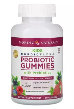 Nordic Naturals Nordic Flora Probiotic Kids, Probiotyki dla dzieci, 60 żelków