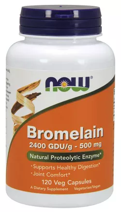 Now® Foods NOW Bromelaina, 500 mg, 120 kapsułek roślinnych