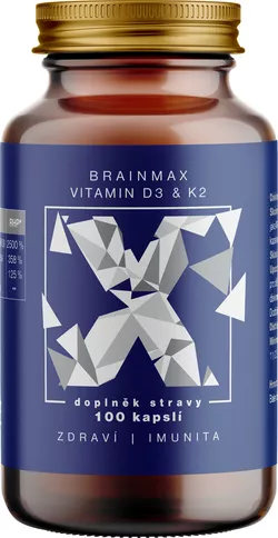 BrainMax Witamina D3 i K2, D3 5000 IU / K2 jako MK7 all-trans K2VITAL®DELTA 150 mcg, 100 kapsułek roślinnych