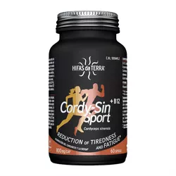 Hifas da Terra Cordy-Sin Sport, kordyceps + B12, 60 kapsułek roślinnych