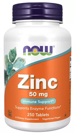 Now® Foods NOW Cynk (glukonian cynku), 50 mg, 250 tabletek
