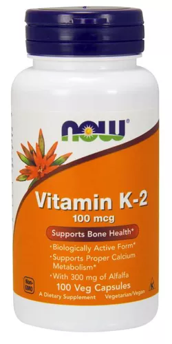 Now® Foods NOW Witamina K2 jako MK-4, 100 ug, 100 kapsułek roślinnych