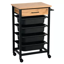 Kesper 25532 Wózek kuchenny z blatem roboczym, 85x 47 x 37 cm