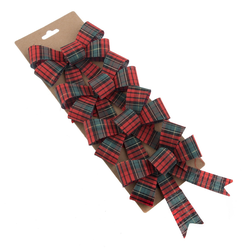 Świąteczny zestaw wstążek Kratka, 10 x 13 cm, 4 szt.