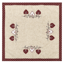 BO-MA Trading Obrus Serduszka kropka czerwony, 85 x 85 cm