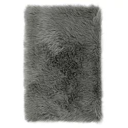 AmeliaHome Skóra Dokka ciemnoszary, 60 x 90 cm, 60 x 90 cm