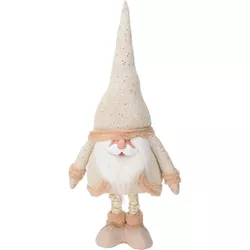 Dekoracja świąteczna Mikołaj, teleskop. nogi, 112cm, złoty/kremowy