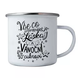 Bohemia Gifts Świąteczny kubek blaszany - Miłość i Boże Narodzenie, 350 ml