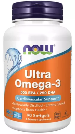 Now® Foods NOW Ultra omega-3, 250 DHA / 500 EPA, 90 kapsułek żelowych