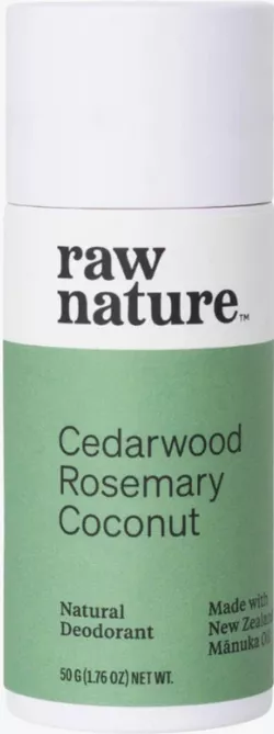 Raw Nature Naturalny dezodorant, naturalny dezodorant, drewno cedrowe, rozmaryn i kokos, 50 g